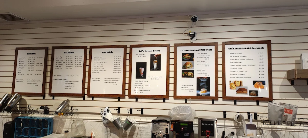 Menu, Cat's Coffee & Cake