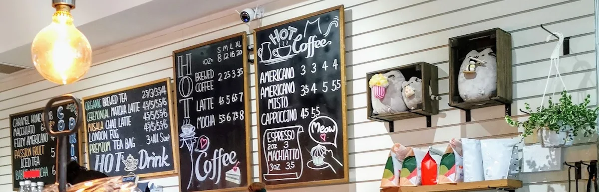 Menu, Cat's Coffee & Cake