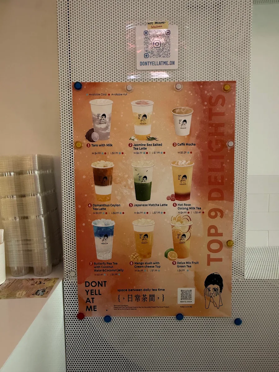 Menu, Dont Yell At Me Toronto