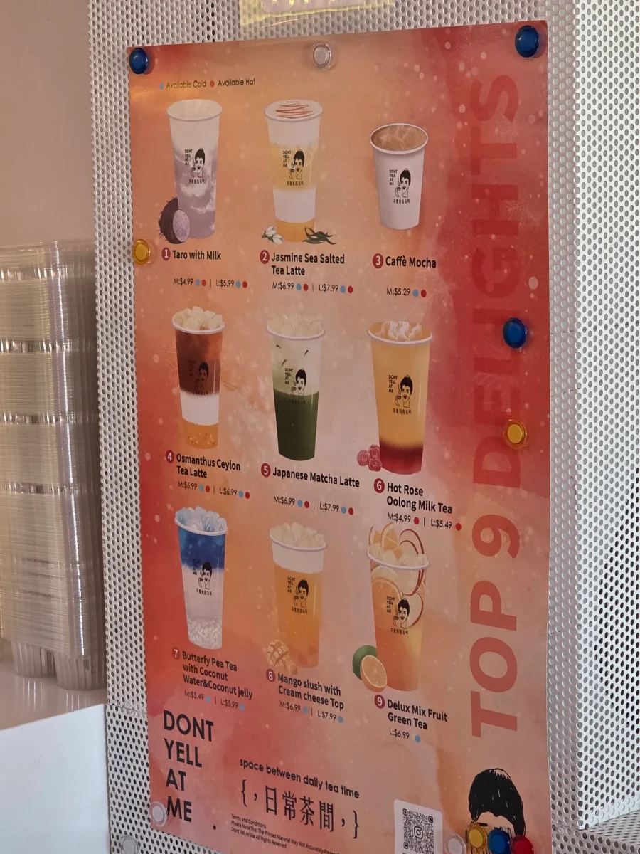 Menu, Dont Yell At Me Toronto