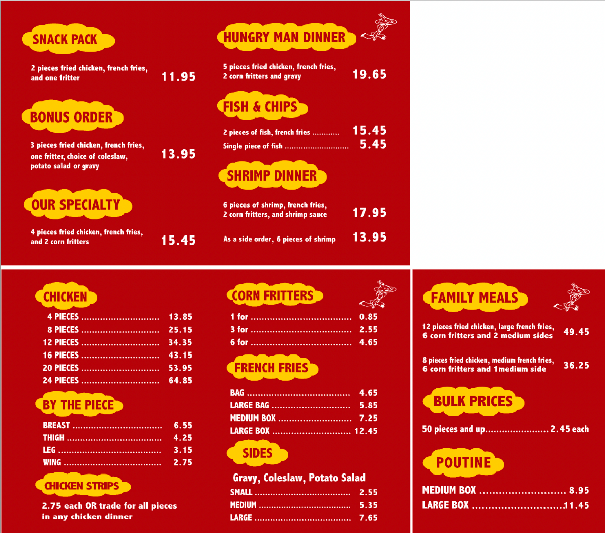 Menu, Chicken on the Way