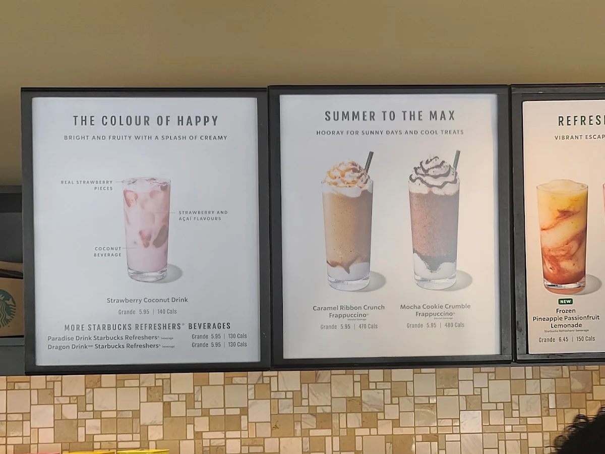 Menu, Starbucks Coffee Company
