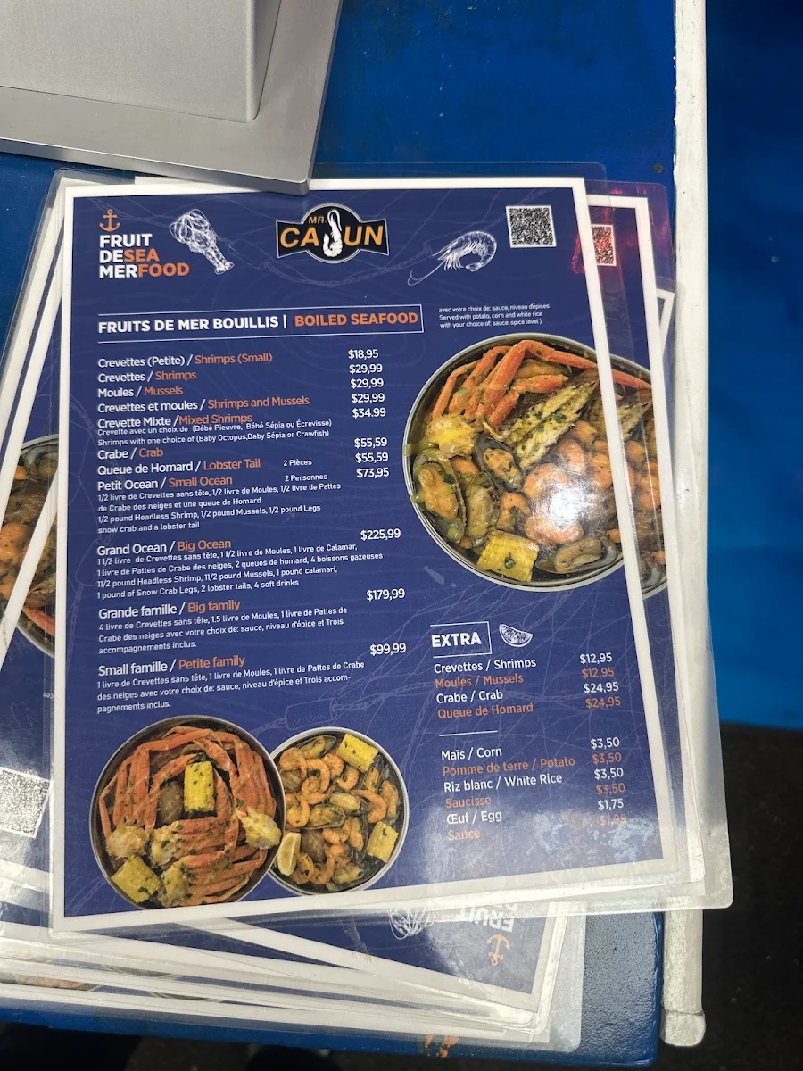 Menu, MR CAJUN (LAVAL)