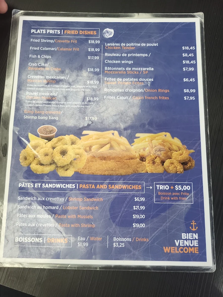 Menu, MR CAJUN (LAVAL)