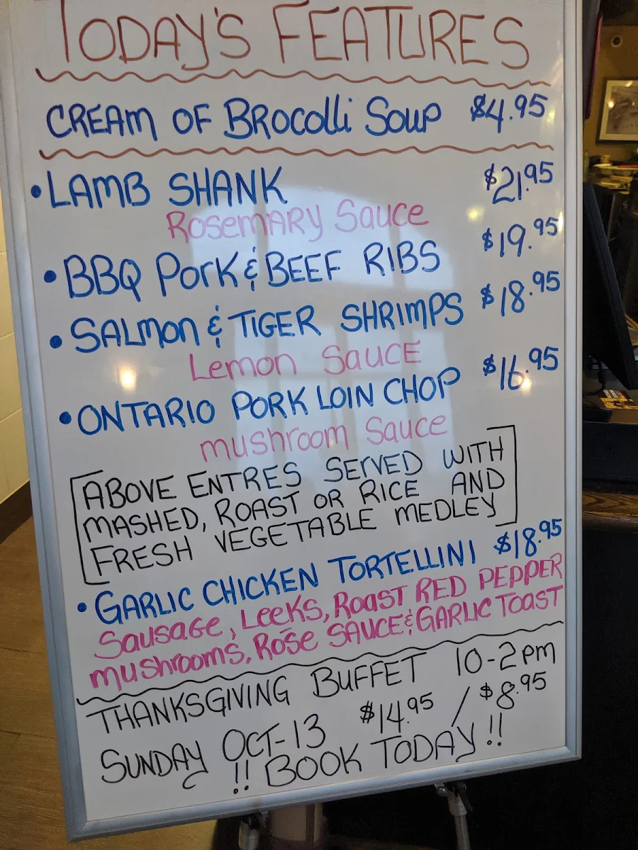 Menu, Loyal Alfreds (JACX)
