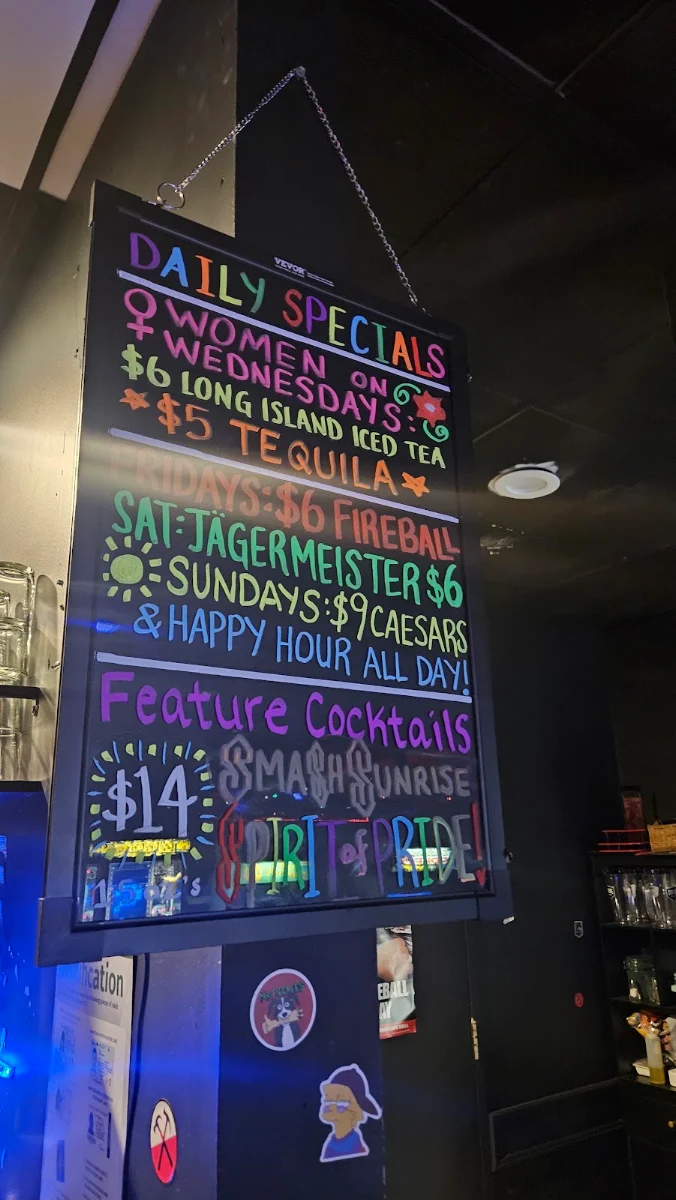 Menu, Smash n Axe Arcade Disco