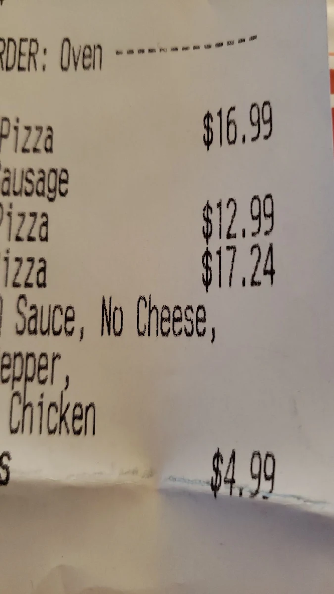 Menu, Domino's Pizza