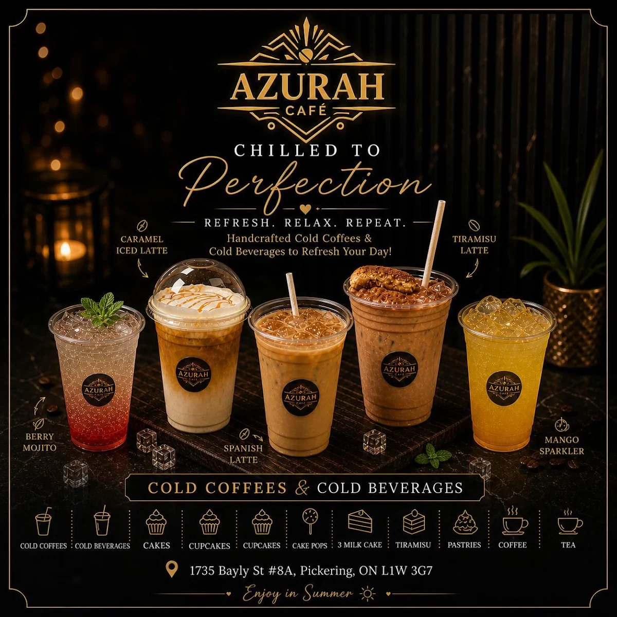 Menu, Azurah Cafe