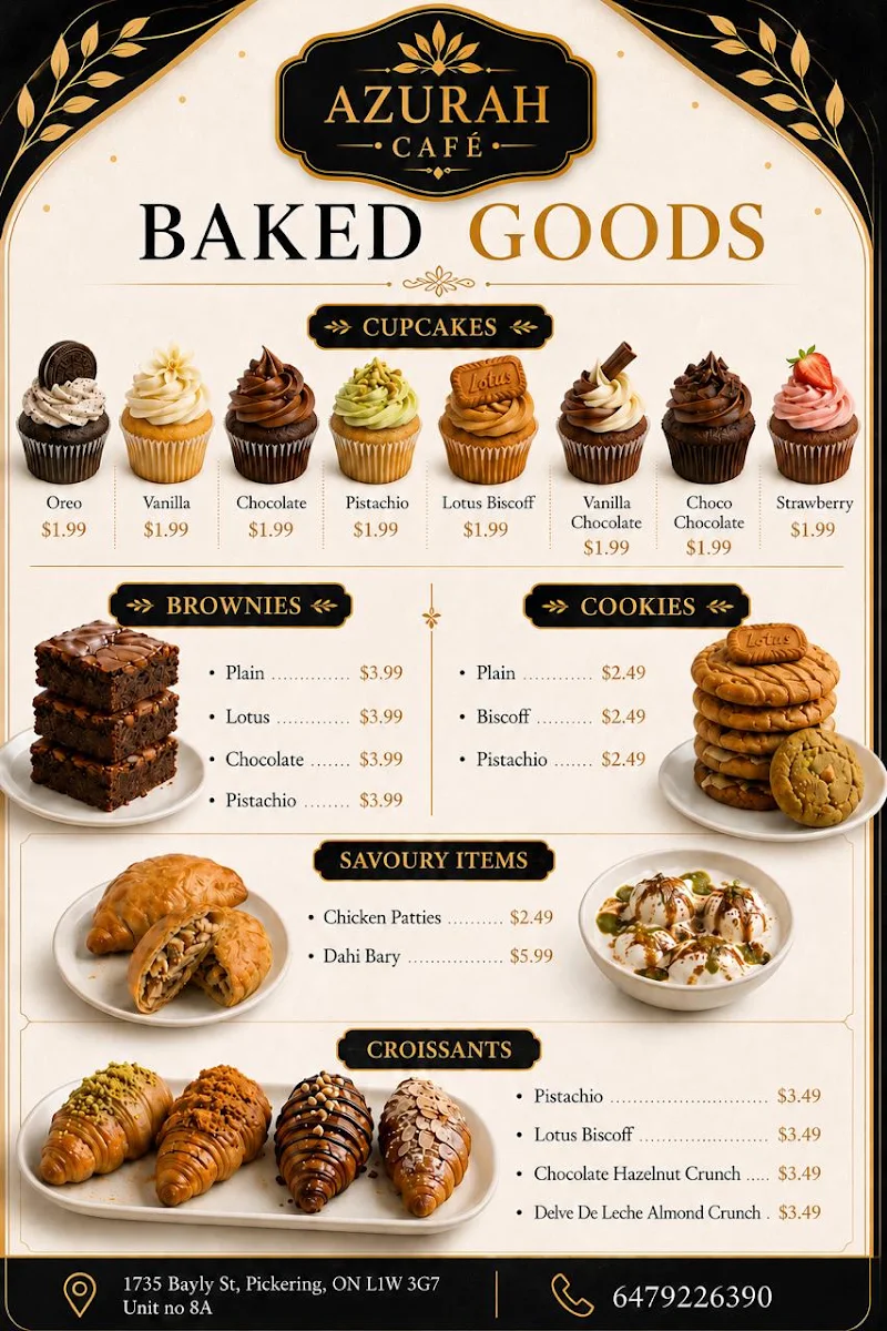 Menu, Azurah Cafe