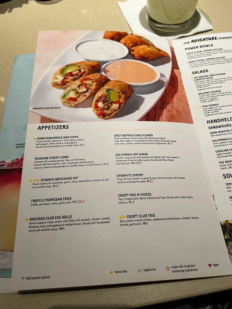 Menu, California Pizza Kitchen