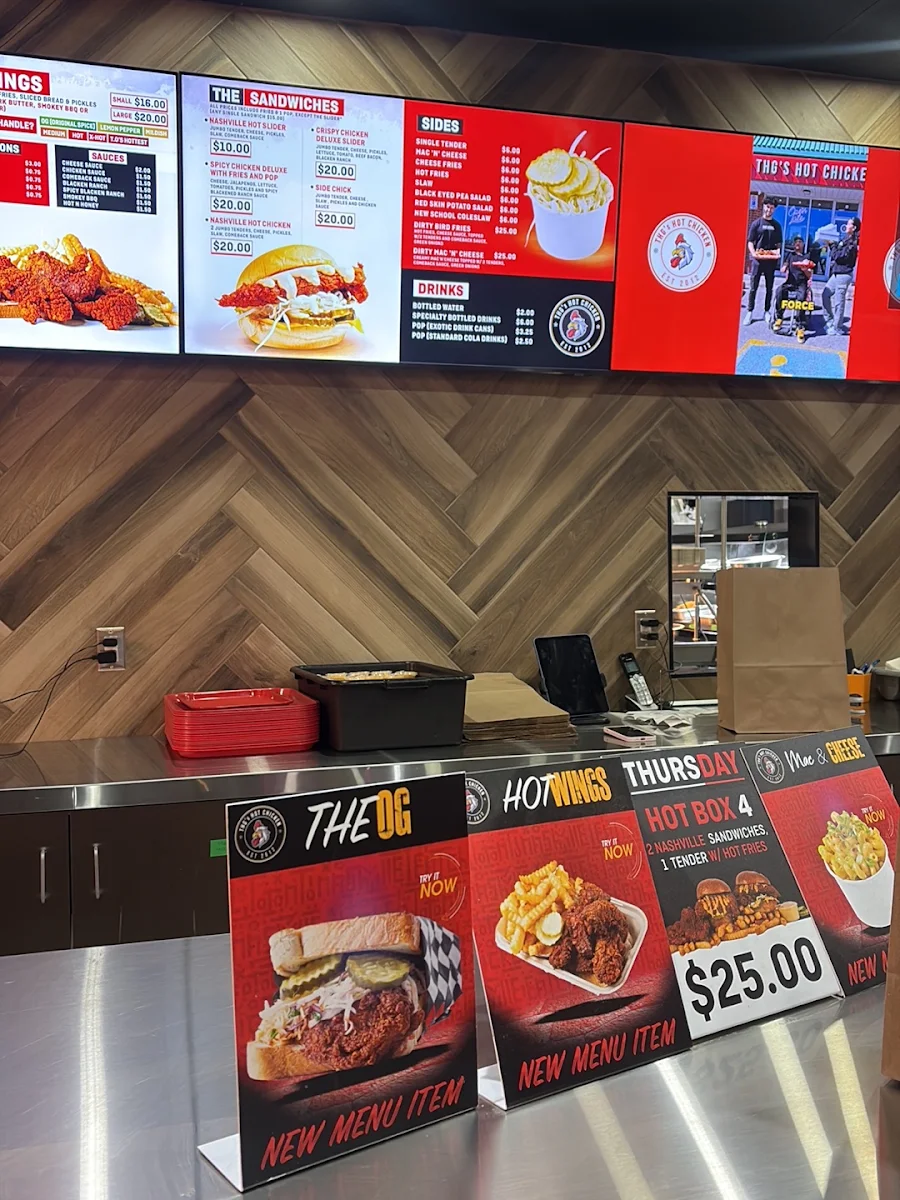 Menu, THG's Hot Chicken