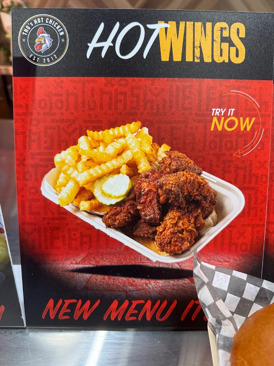 Menu, THG's Hot Chicken