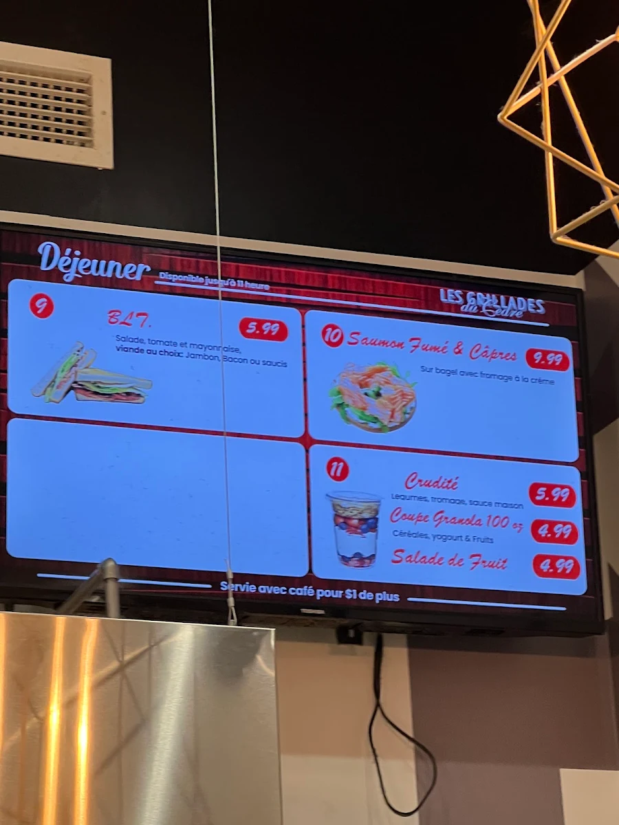 Menu, Les Grillades du Cèdre