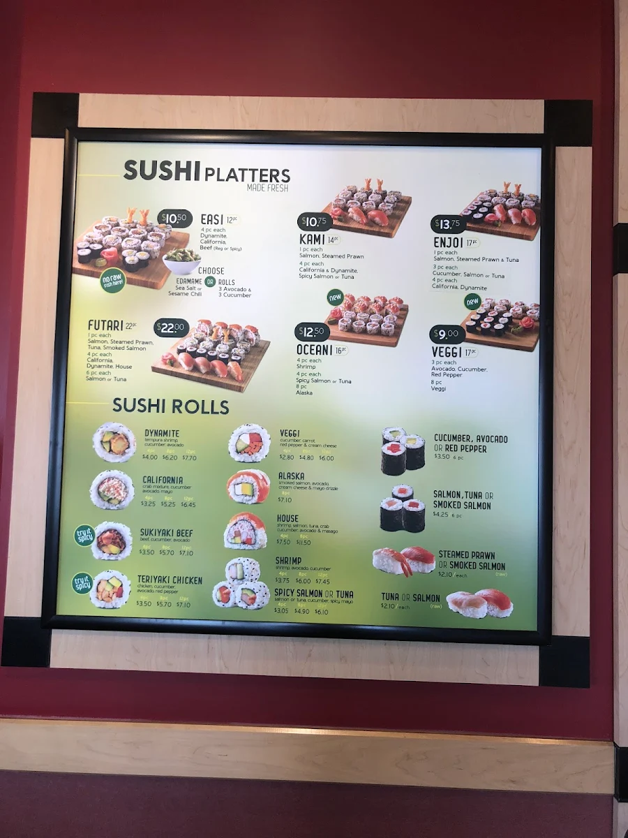 Menu, Edo Japan