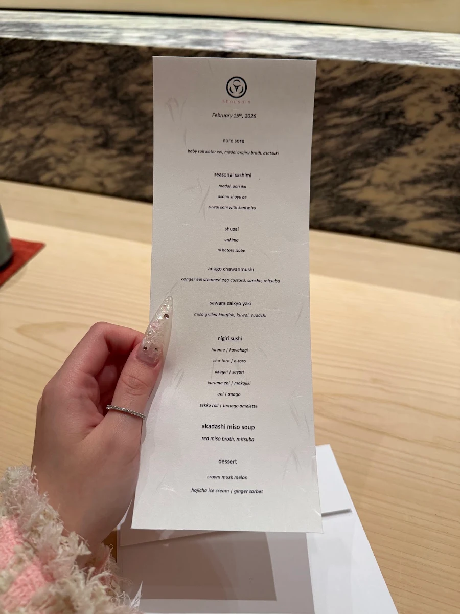 Menu, Shoushin