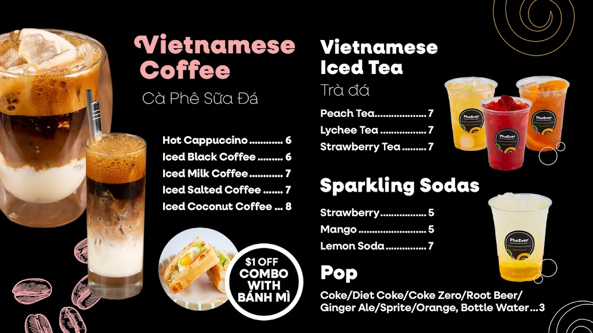 Menu, PhoEver Banh Mi Subs & Cafe