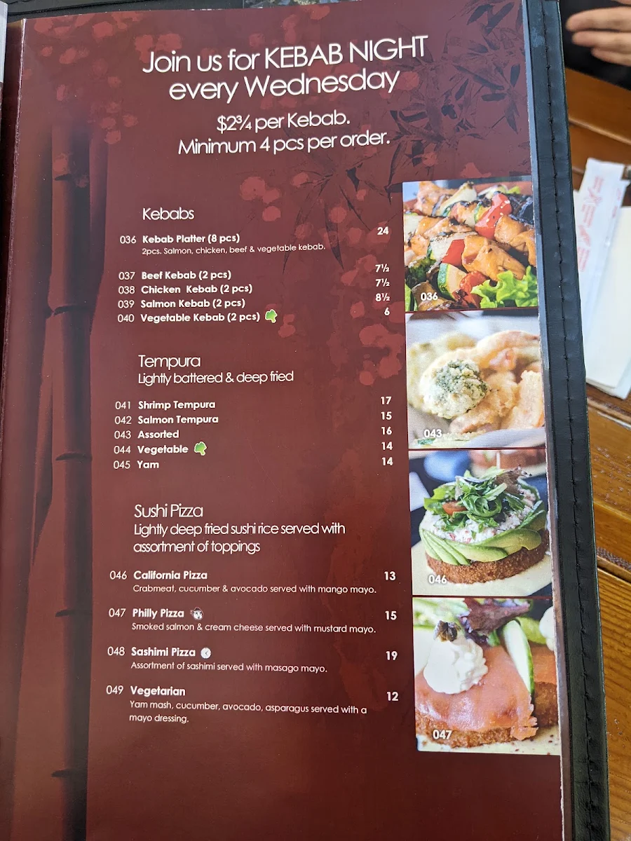 Menu, Sumo Sumo Sushi Bar & Grill