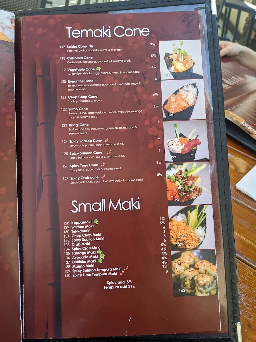 Menu, Sumo Sumo Sushi Bar & Grill
