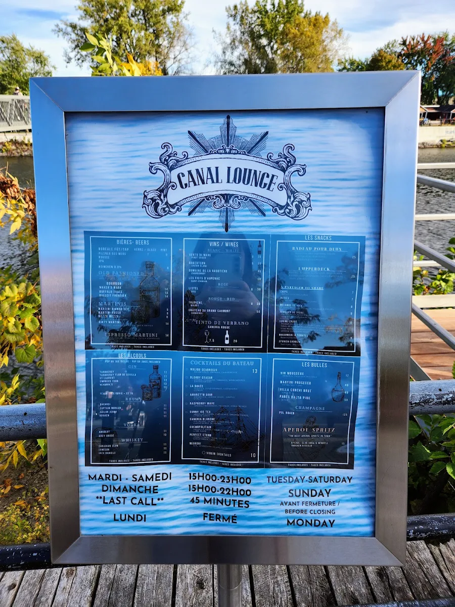 Menu, Canal Lounge