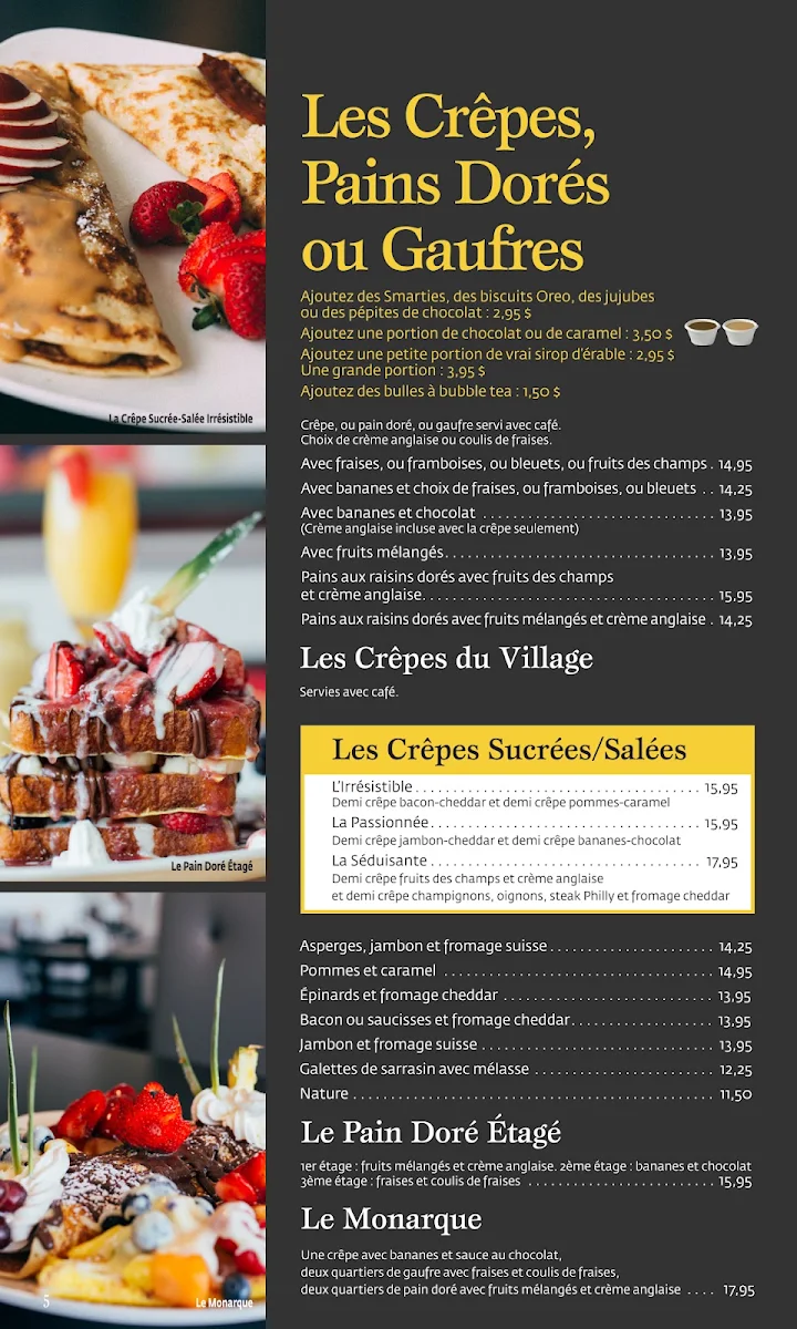 Menu, EggsFruits rue King Ouest