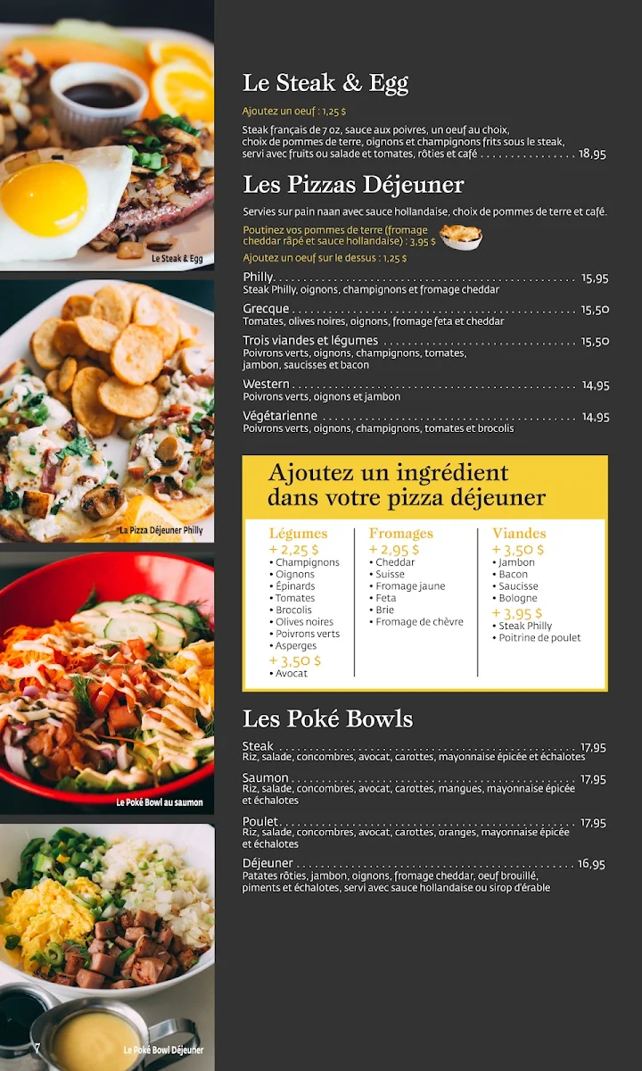 Menu, EggsFruits rue King Ouest