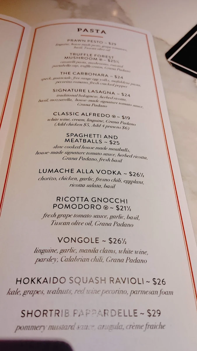 Menu, The Italian Osteria & Cheesebar