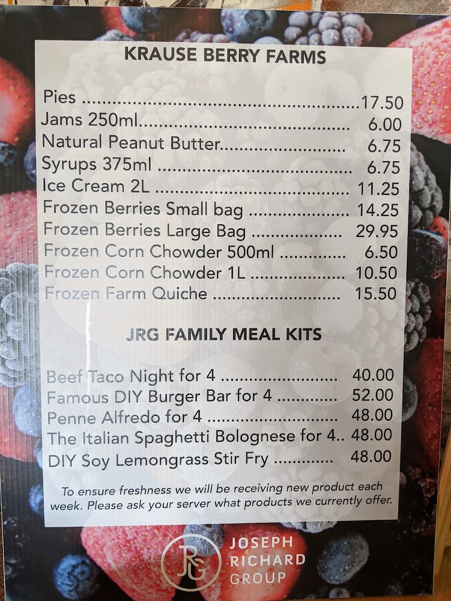 Menu, The Italian Osteria & Cheesebar