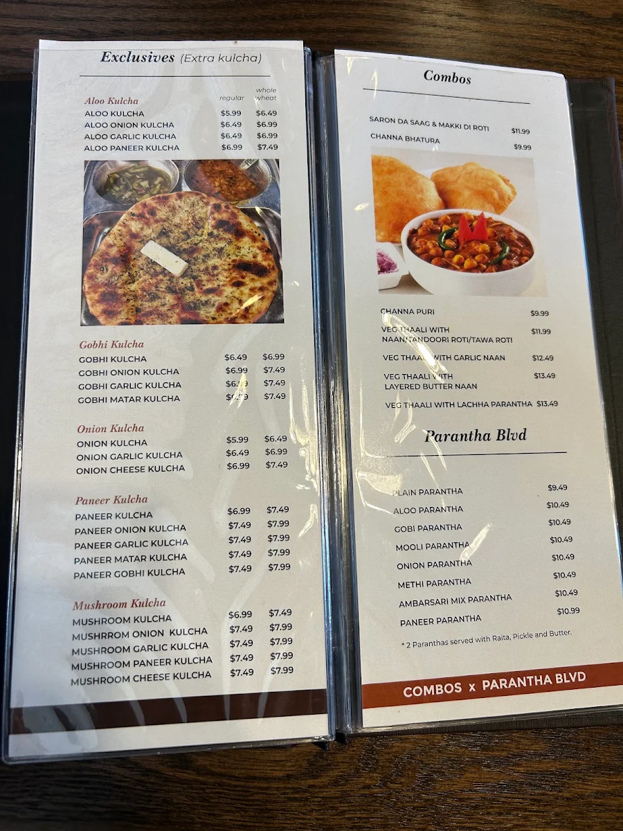 Menu, Ambarsari Kulcha Blvd