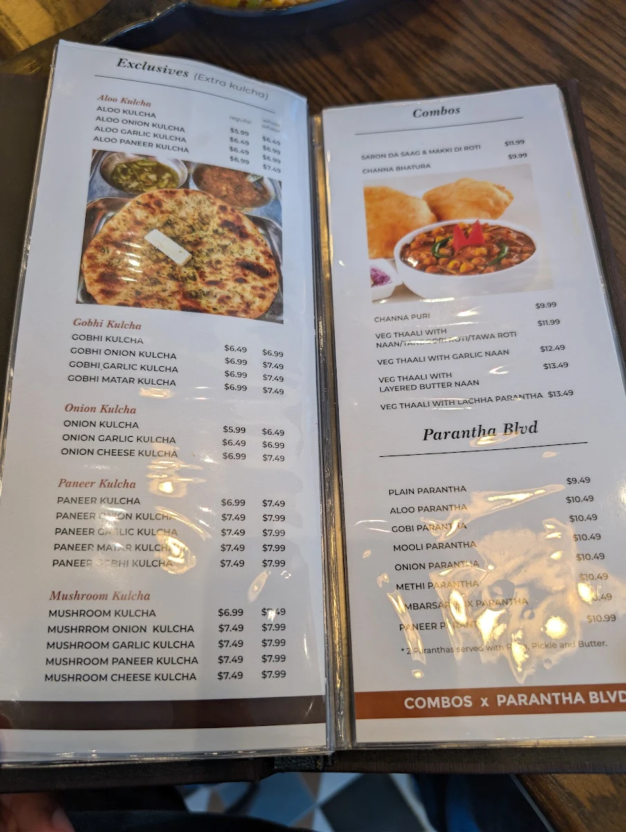 Menu, Ambarsari Kulcha Blvd