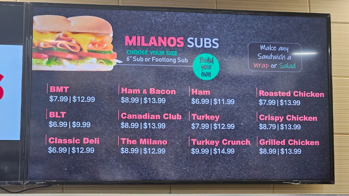 Menu, Milano Subs