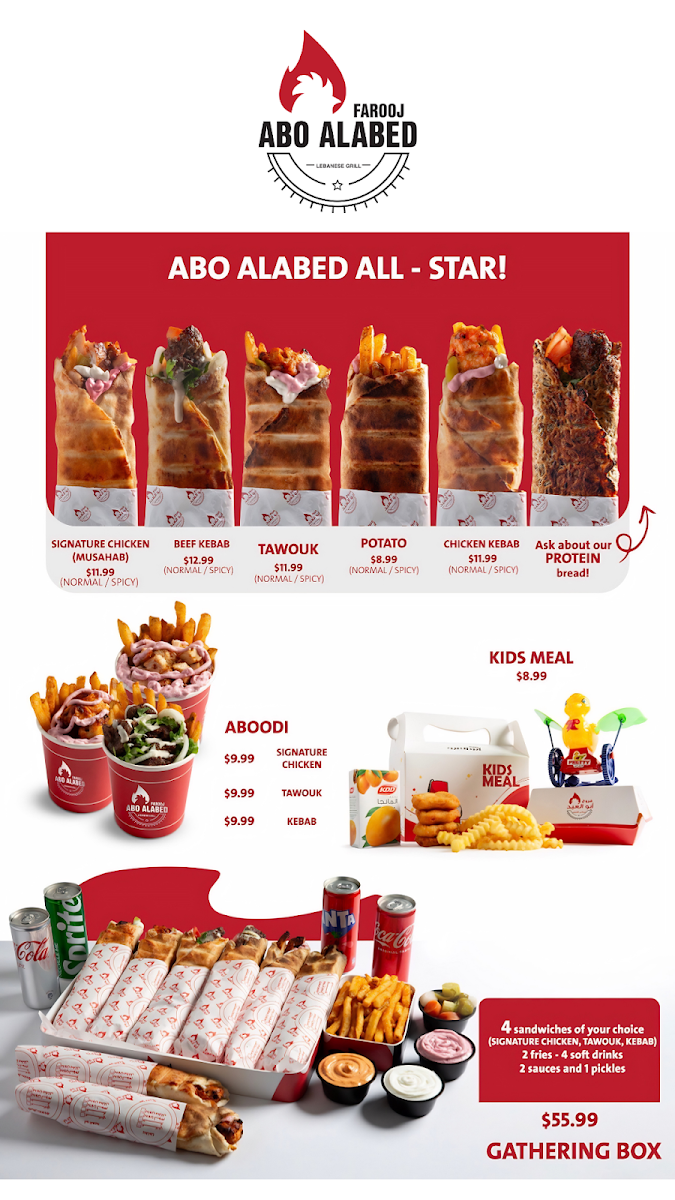Menu, Farooj Abo Alabed Montreal