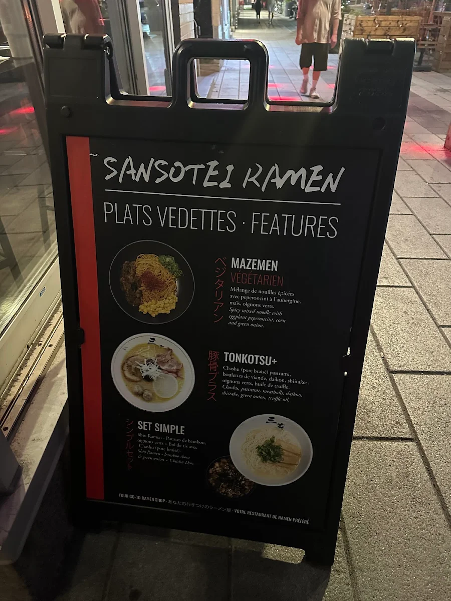 Menu, Sansotei Ramen Sainte-Catherine