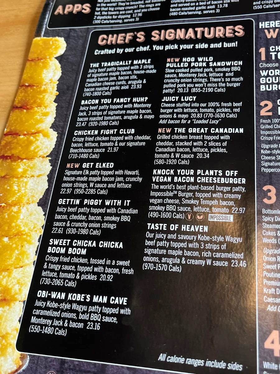 Menu, The WORKS Craft Burgers & Beer