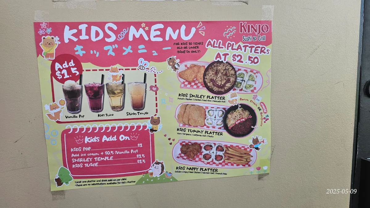 Menu, Kinjo Sushi & Grill