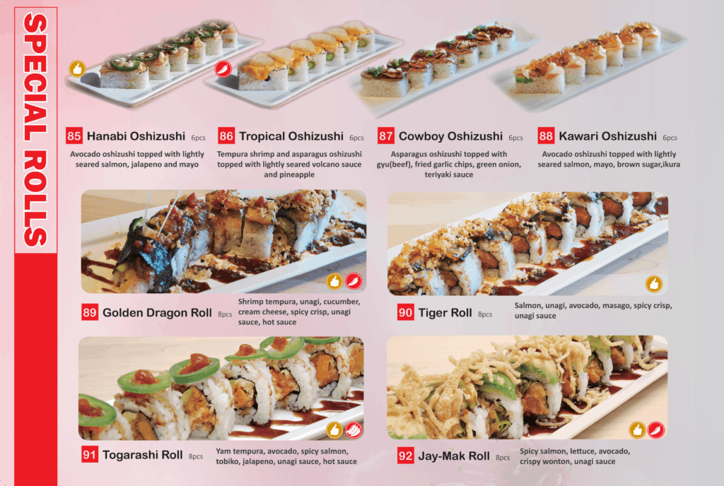 Menu, Kinjo Sushi & Grill