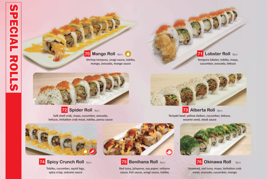 Menu, Kinjo Sushi & Grill