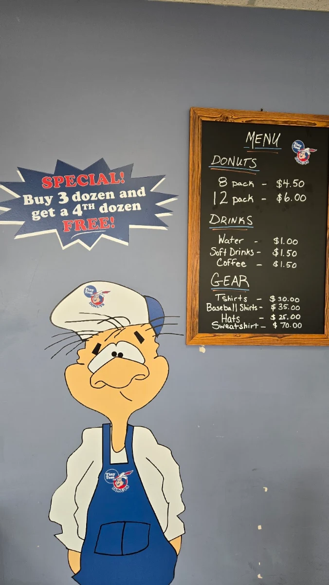 Menu, Tiny Tom Donuts Ltd