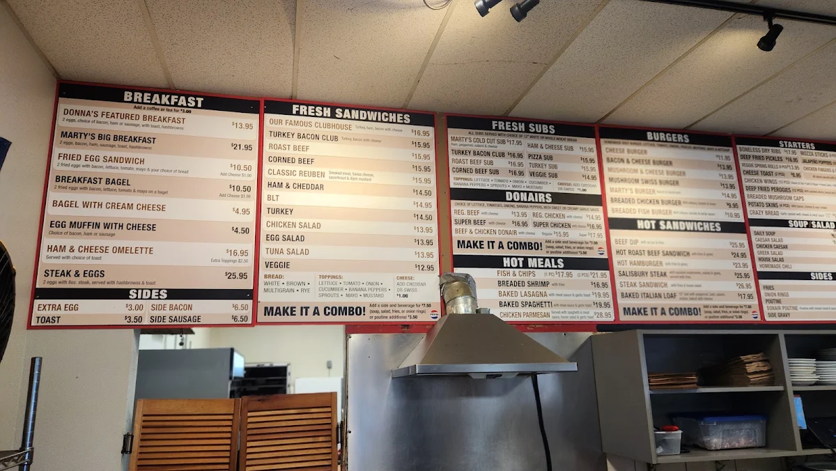 Menu, Donna's Eatery