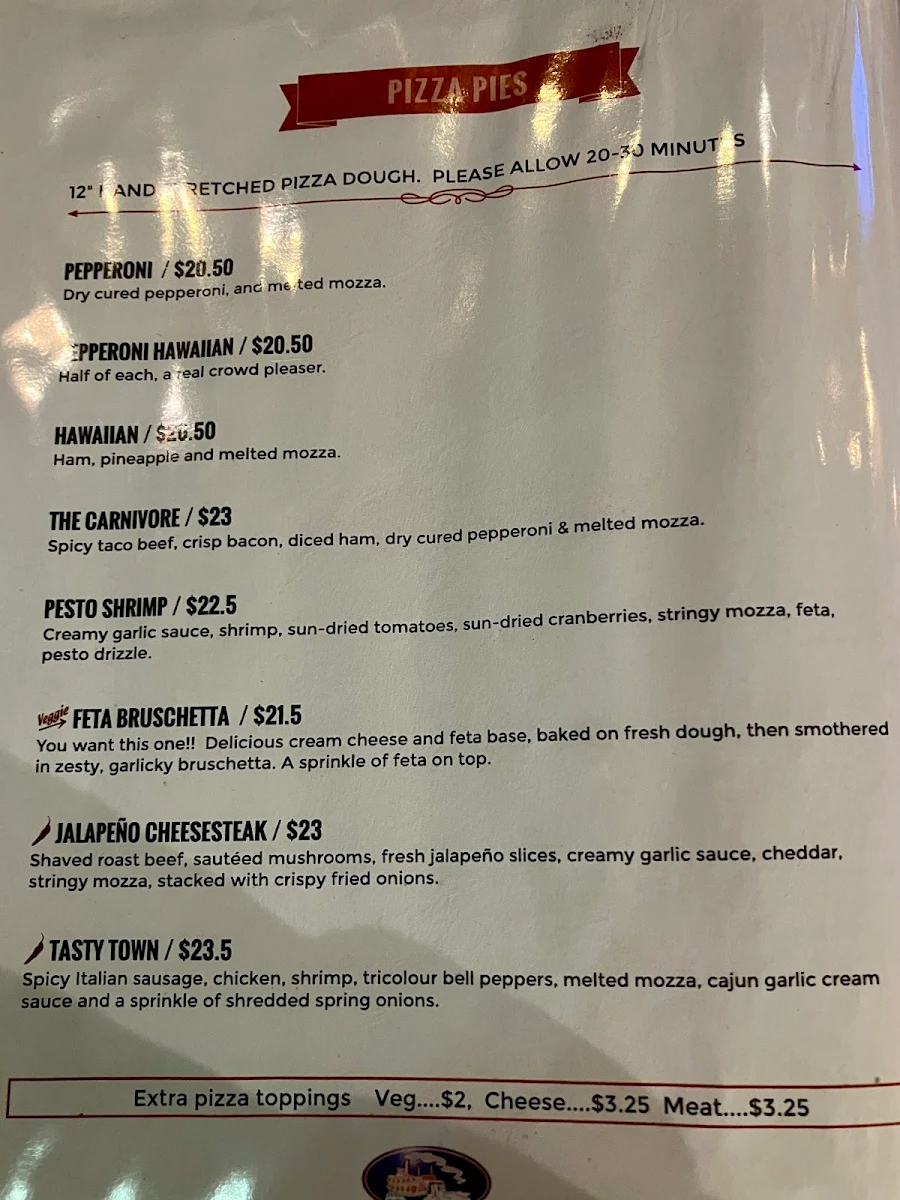 Menu, B X Neighbourhood Pub
