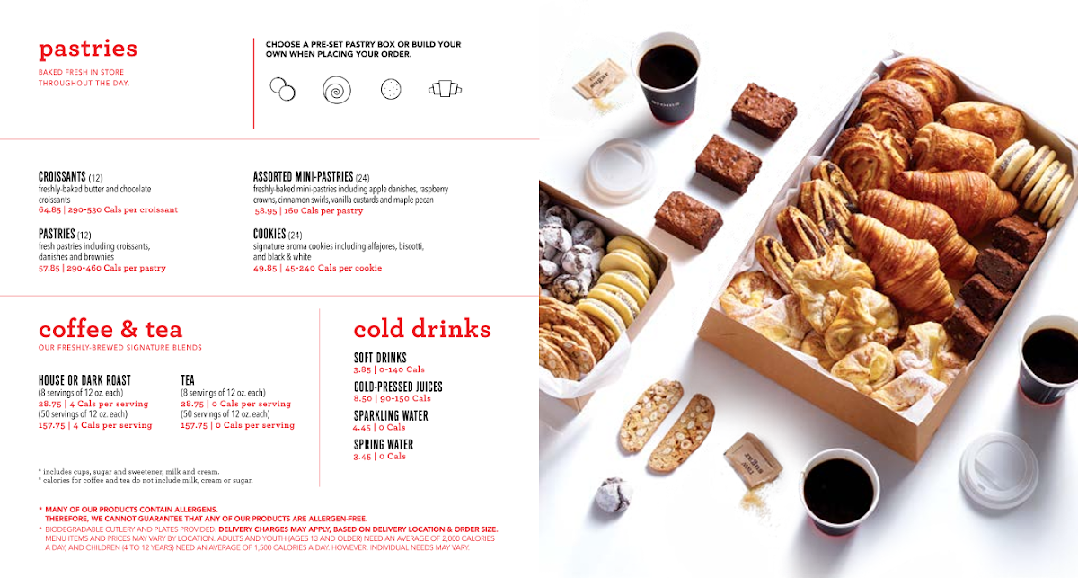 Menu, Aroma Espresso Bar