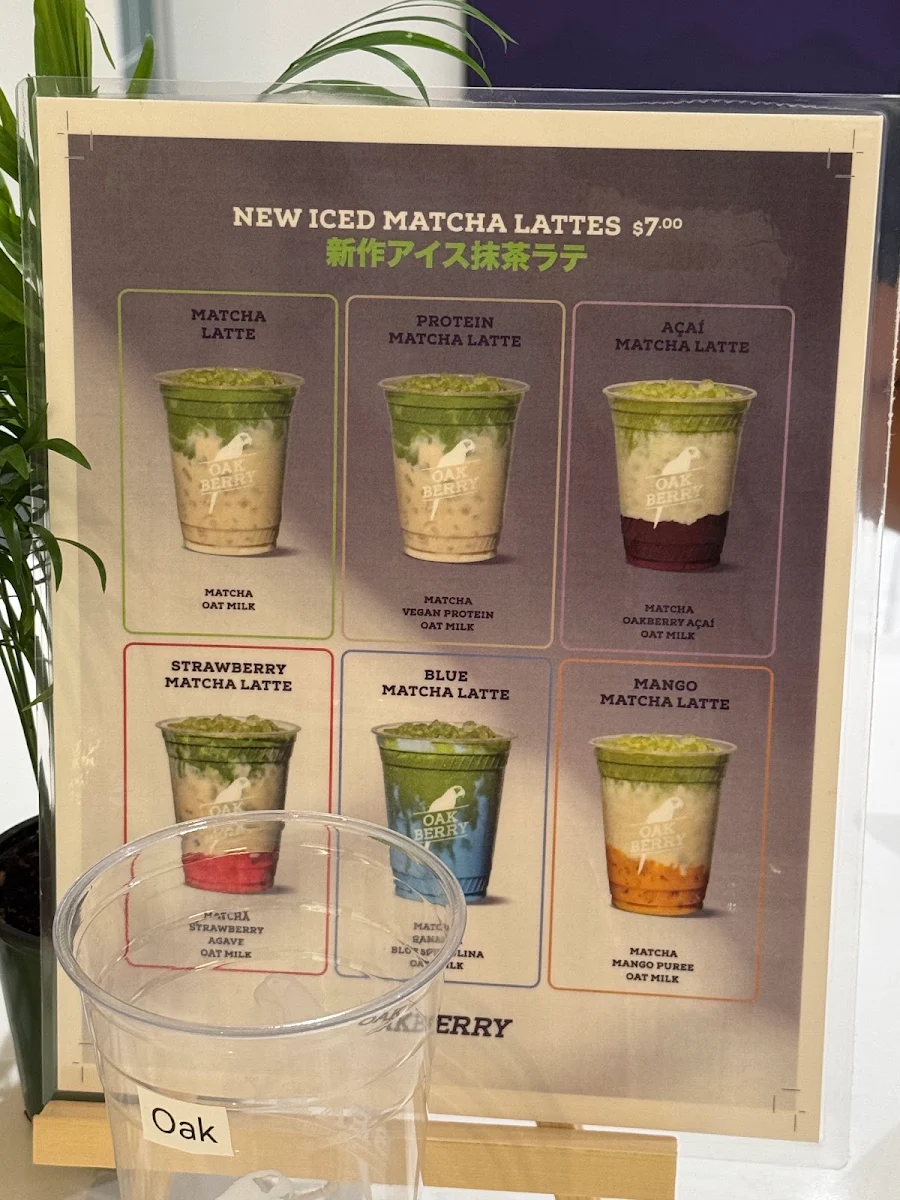 Menu, OAKBERRY Açaí Bowls & Smoothies