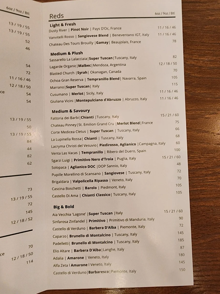 Menu, Lusi YYC Italian Kitchen & Pizzeria