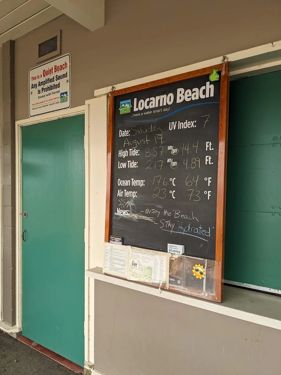 Menu, Locarno Beach Concession