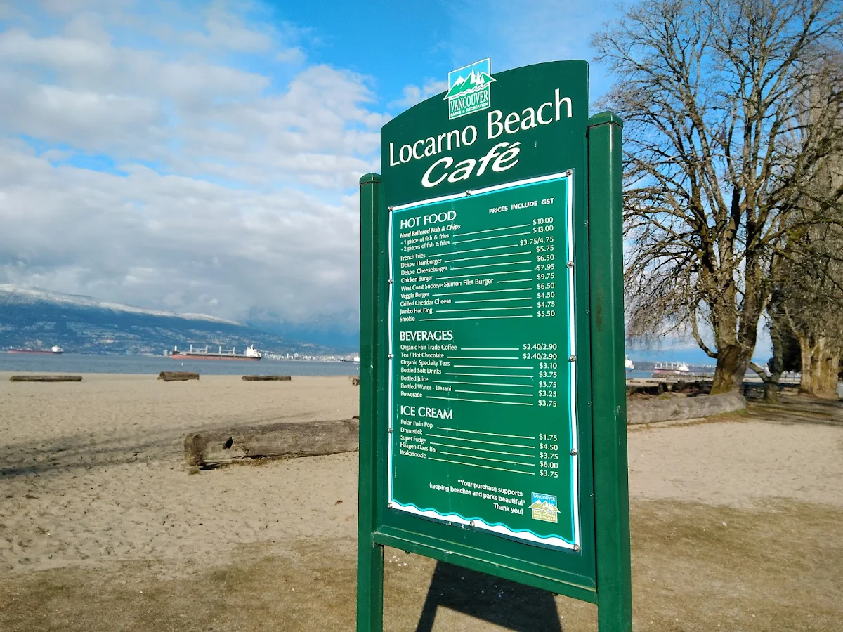 Menu, Locarno Beach Concession