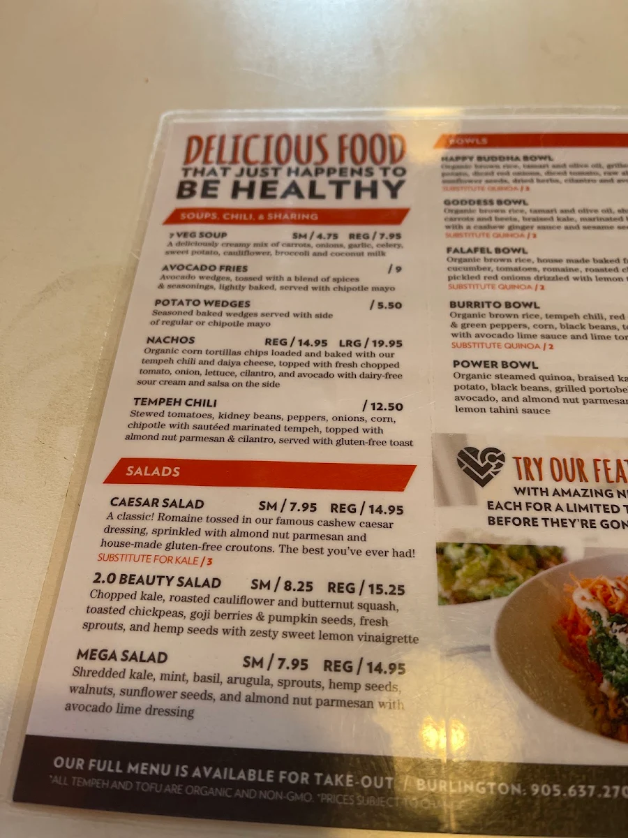 Menu, Lettuce Love Café