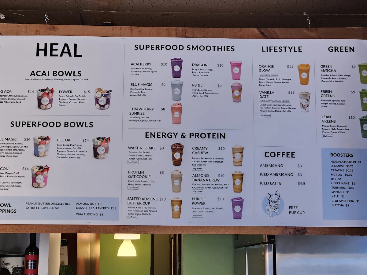 Menu, Lettuce Love Café