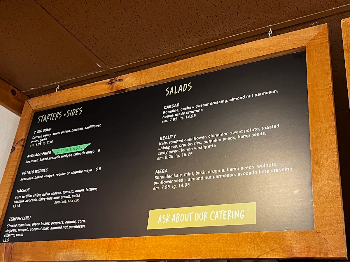 Menu, Lettuce Love Café