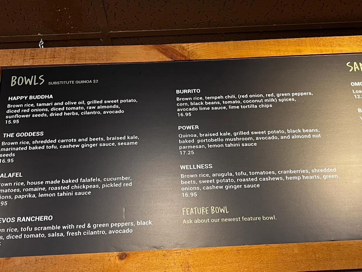 Menu, Lettuce Love Café