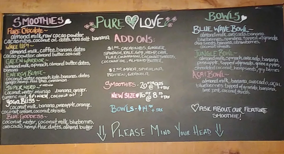 Menu, Lettuce Love Café