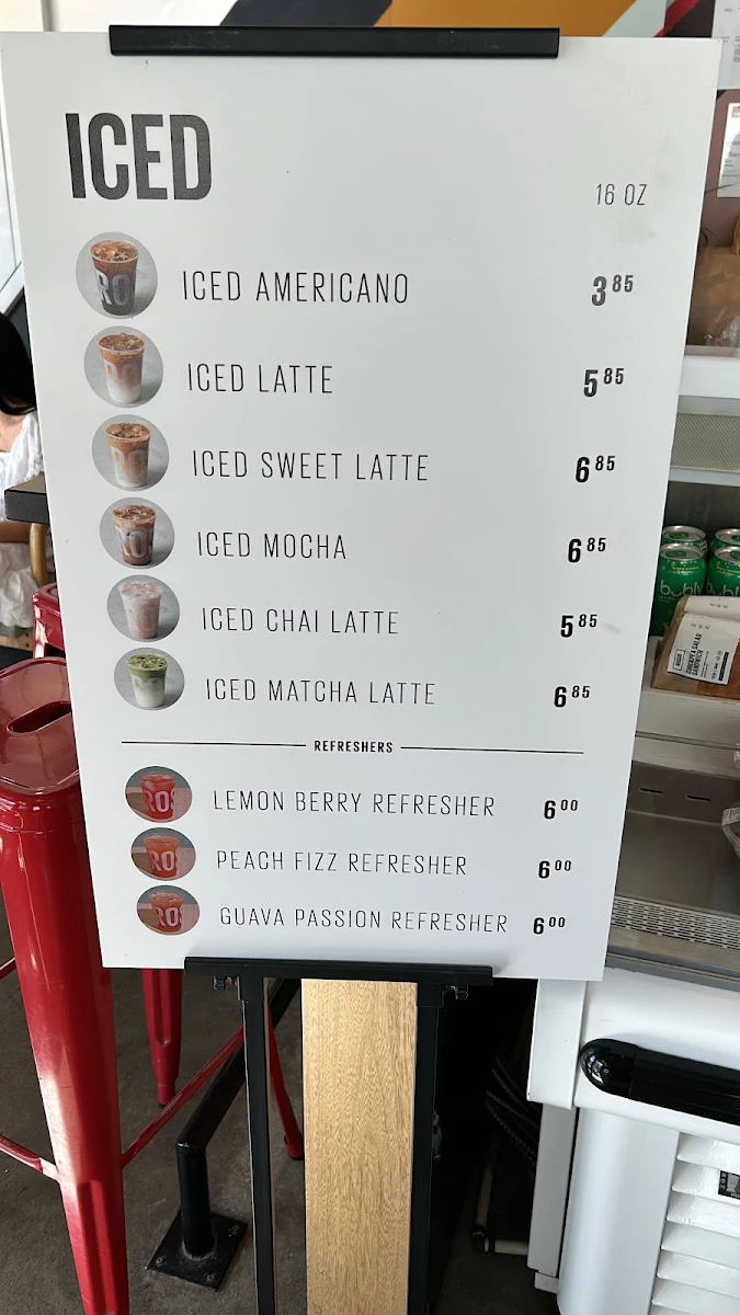 Menu, Rosso Coffee Roasters